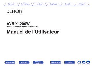 Denon AVR-X1200W AMPLI-TUNER AUDIO/VIDÉO RÉSEAU Manuel du propriétaire | Fixfr