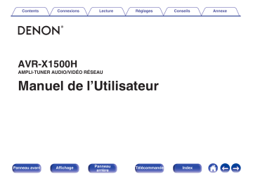 Denon AVR-X1500H AMPLI-TUNER AUDIO/VIDÉO RÉSEAU Manuel du propriétaire | Fixfr
