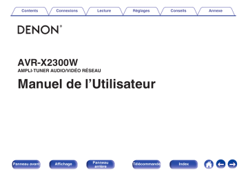 Denon AVR-X2300W AMPLI-TUNER AUDIO/VIDÉO RÉSEAU Manuel du propriétaire | Fixfr