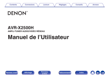 Denon AVR-X2500H AMPLI-TUNER AUDIO/VIDÉO RÉSEAU Manuel du propriétaire | Fixfr