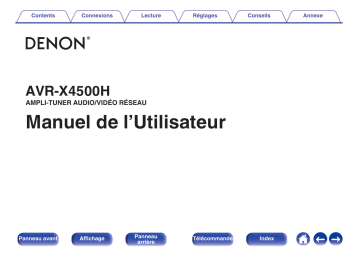 Denon AVR-X4500H AMPLI-TUNER AUDIO/VIDÉO RÉSEAU Manuel du propriétaire | Fixfr