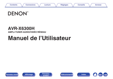 Denon AVR-X6300H AMPLI-TUNER AUDIO/VIDÉO RÉSEAU Manuel du propriétaire | Fixfr