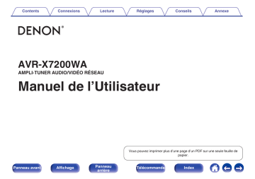 Denon AVR-X7200WA AMPLI-TUNER AUDIO/VIDÉO RÉSEAU Manuel du propriétaire | Fixfr