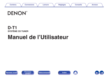 Denon D-T1 SYSTÈME CD TUNER Manuel du propriétaire | Fixfr