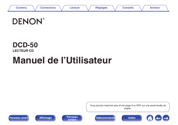 Denon DCD-50 LECTEUR CD Manuel du propriétaire | Fixfr