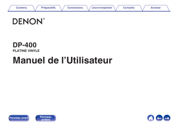 Denon DP-400 PLATINE VINYLE Manuel du propriétaire | Fixfr