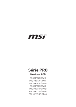 MSI PRO MP271P BUSINESS PRODUCTIVITY MONITOR Manuel du propriétaire