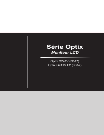 MSI Optix G241V MONITOR Manuel du propriétaire | Fixfr