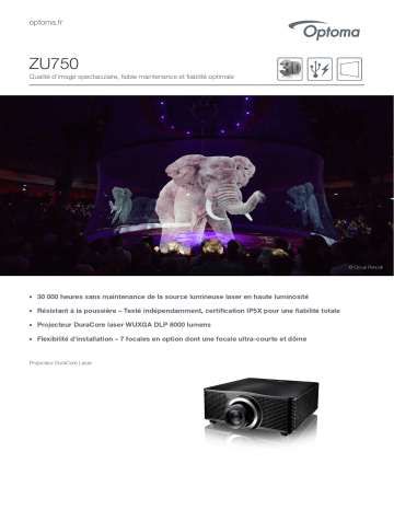 Manuel du propriétaire | Optoma ZU750 projector Manuel utilisateur | Fixfr