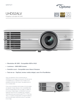 Optoma UHD52ALV Voice assistant-compatible projector for lights-on viewing Manuel utilisateur
