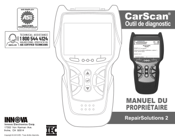 Manuel du propriétaire | Innova 5610 CarScan Pro Manuel utilisateur | Fixfr