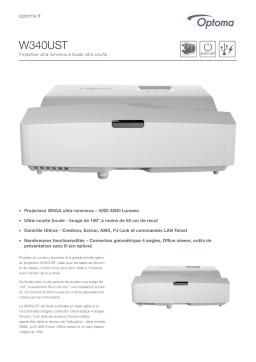 Optoma W340UST Short throw projector Manuel utilisateur