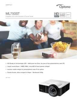 Optoma ML750ST Short throw projector Manuel utilisateur