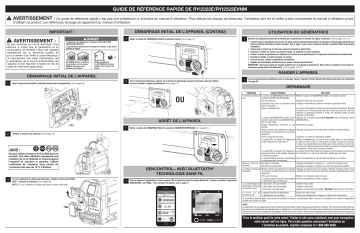 RYi2322E | Manuel du propriétaire | Ryobi RYi2322 2300 Watt Bluetooth Inverter Generator Manuel utilisateur | Fixfr