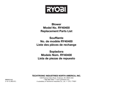 RY40470 | Manuel du propriétaire | Ryobi RY40480 40V 525 CFM JET FAN BLOWER Manuel utilisateur | Fixfr