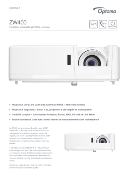 Optoma ZW400 Compact high brightness laser projector Manuel utilisateur