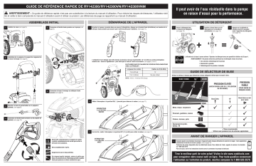 Manuel du propriétaire | Ryobi RY142300 2300 PSI BRUSHLESS ELECTRIC PRESSURE WASHER Manuel utilisateur | Fixfr