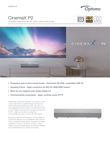Manuel du propriétaire | Optoma CinemaX P2 Manuel utilisateur | Fixfr