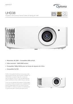 Optoma UHD38 Projector Manuel utilisateur