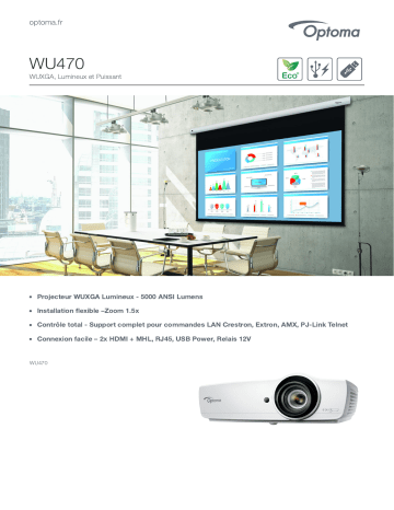 Manuel du propriétaire | Optoma WU470 projector Manuel utilisateur | Fixfr