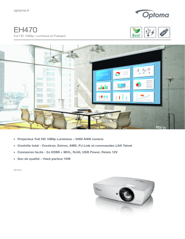 Manuel du propriétaire | Optoma EH470 projector Manuel utilisateur | Fixfr