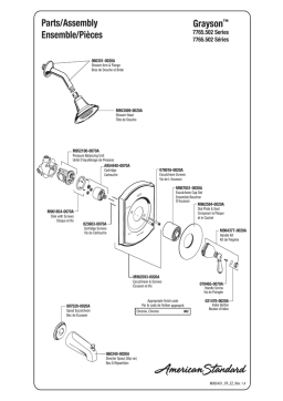 American Standard 7765.502.002 Grayson Tub/Shower Faucet Manuel utilisateur