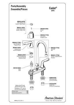 American Standard 2475F.002 Cadet 2-Handle High-Arc Bar Sink Faucet Manuel utilisateur