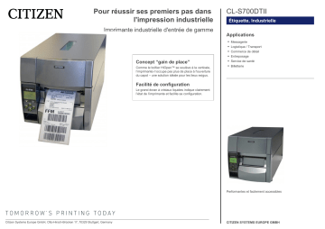 Citizen CL-S700DTII printer Fiche technique | Fixfr