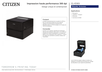 Citizen CL-E303 printer Fiche technique | Fixfr