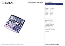 Citizen CT-500VII calculator Fiche technique