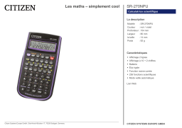 Citizen SR-270NPU calculator Fiche technique