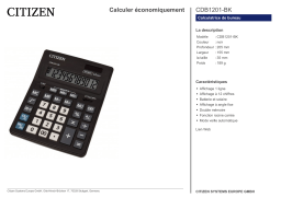 Citizen CDB1201-BK calculator Fiche technique