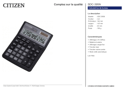 Citizen SDC-395N calculator Fiche technique