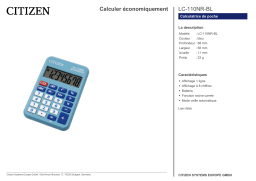 Citizen LC-110NR-BL calculator Fiche technique