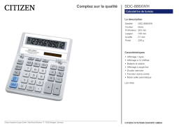 Citizen SDC-888XWH calculator Fiche technique
