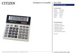 Citizen SDC-868L calculator Fiche technique