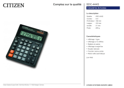 Citizen SDC-444S calculator Fiche technique