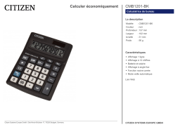 Citizen CMB1201-BK calculator Fiche technique