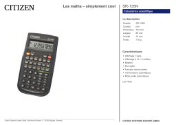 Citizen SR-135N calculator Fiche technique