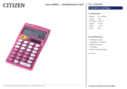 Citizen FC-100NPK calculator Fiche technique