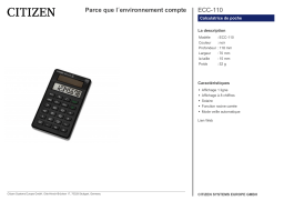 Citizen ECC-110 calculator Fiche technique