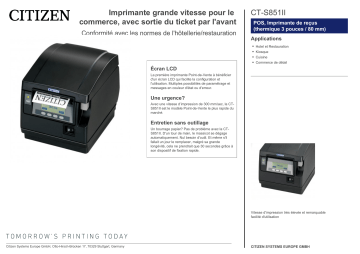 Citizen CT-S851II printer Fiche technique | Fixfr