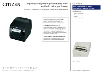 Citizen CT-S651II printer Fiche technique | Fixfr