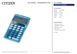 Citizen FC-100NBL calculator Fiche technique