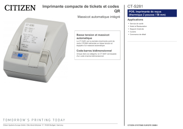 Citizen CT-S281 printer Fiche technique | Fixfr