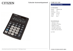 Citizen CMB1001-BK calculator Fiche technique