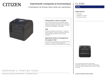 Citizen CL-S300 printer Fiche technique | Fixfr