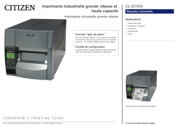 Citizen CL-S700II printer Fiche technique | Fixfr