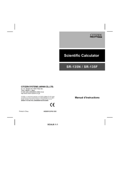 Citizen SR-135N calculator Manuel utilisateur