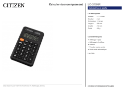 Citizen LC-310NR calculator Fiche technique